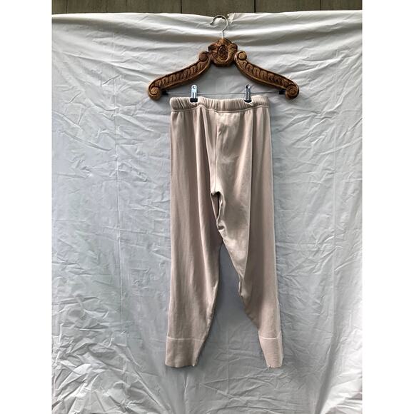 Gymshark Pants Pause Joggers Pebble Grey Beige Ribbed Sides Drawstring xs - Picture 2 of 7